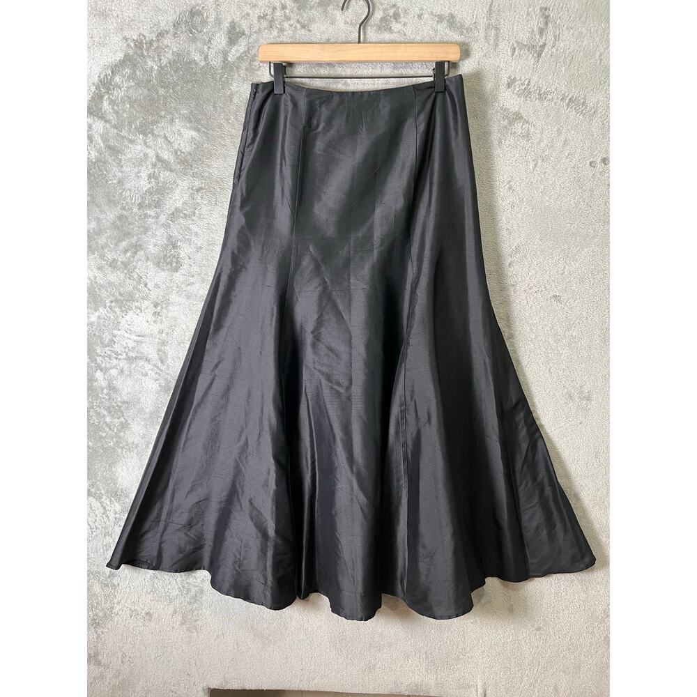 Sundance Black Silk Maxi Skirt Flowy Gothic Dark Academia Size 4 Whimsigoth